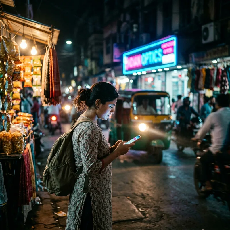 India at night